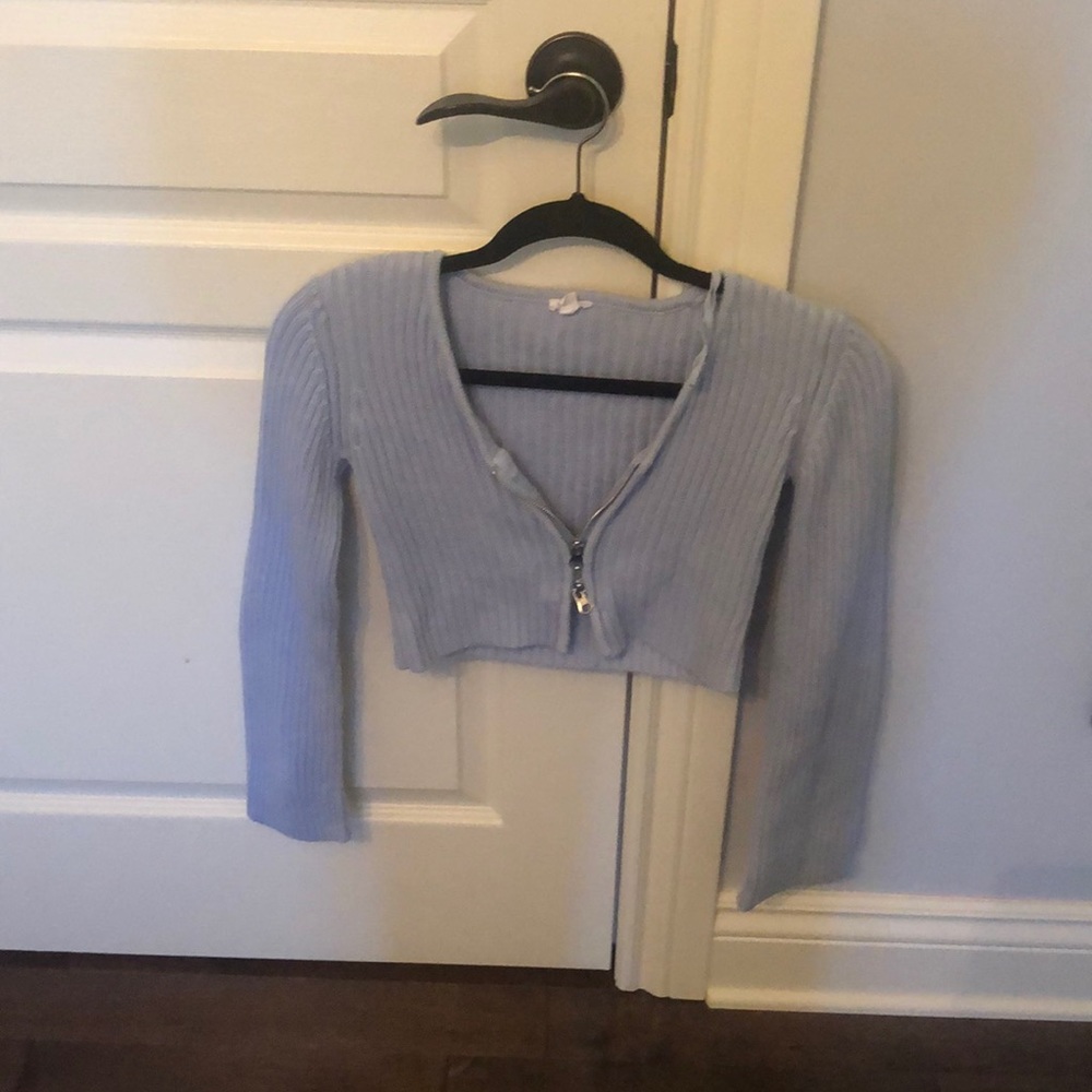 Garage 2 way zip up knitted sweater